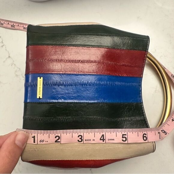 TORY BURCH Sydney Patchwork Eel Leather Bucket Bag In Multi - Picture 14 of 15